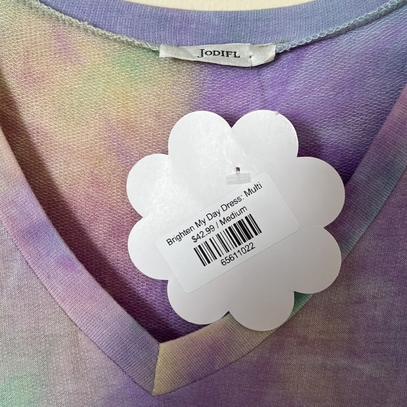 [Jodifl x Shop Hopes] Tie Dye Baby Doll Ruffle Hem Dress- NWT - Picture 3 of 4